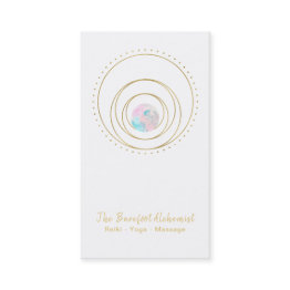 Small *~* Gold Geometric Mandala Sacred Geometry Boho Business Invitations Front View