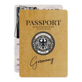 Small Gold Germany Passport Save The Date Front View