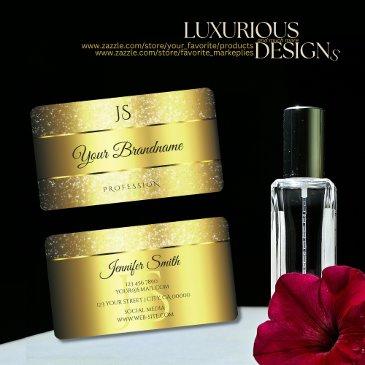 gold glamour sparkle glitter stars and initials business invitations