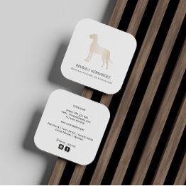 Small Gold Great Dane Dog Walker Trainer Puppy Sitting  Square Business Invitations Front View