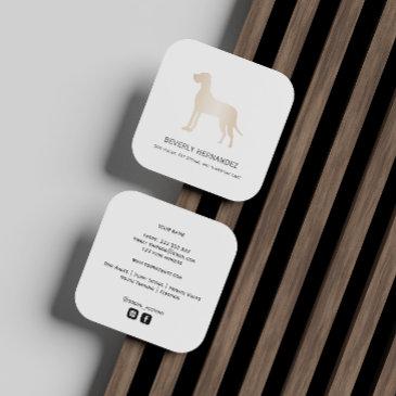 gold great dane dog walker trainer puppy sitting  square business invitations