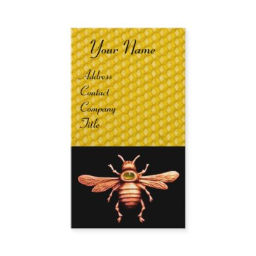 gold honey bee / beekeeper beekeeping monogram business invitations