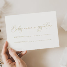 Small Gold Idyllic Baby Name Suggestions Invitations Front View