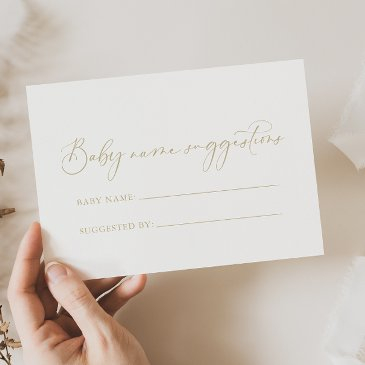 gold idyllic baby name suggestions invitations