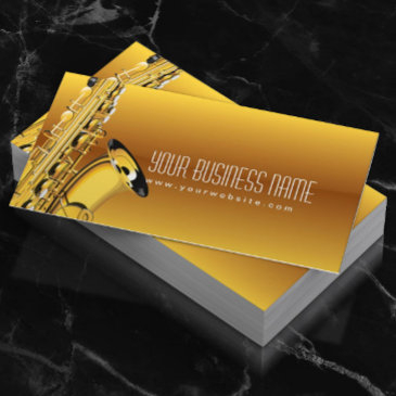 gold jazz saxophone music business invitations