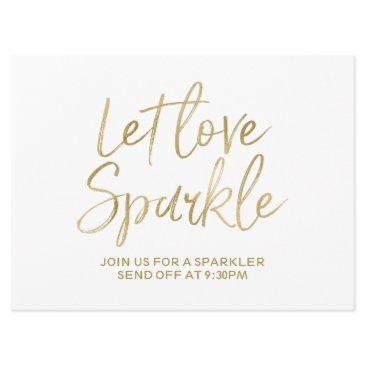 gold "let love sparkle" sparkler send off sign invitation