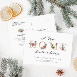 Small Gold Letters Holiday Moving Announcement Postinvitations Front View
