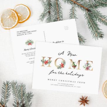 gold letters holiday moving announcement postinvitations