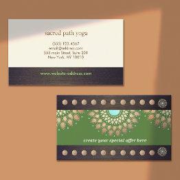 Small Gold Lotus Yoga Meditation 20 Class Punch Loyalty Front View