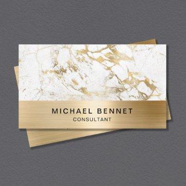 gold metallic white marble consultant business business invitations