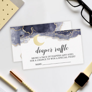 gold night moon diaper raffle baby shower invitations