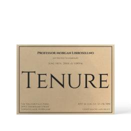 Small Gold Professor Tenure Party Invitation Front View