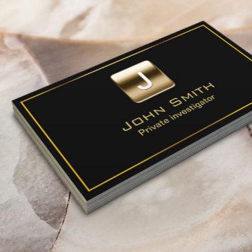 gold stamp investigator dark business invitations