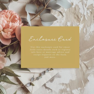 golden and beige bridal shower enclosure invitations
