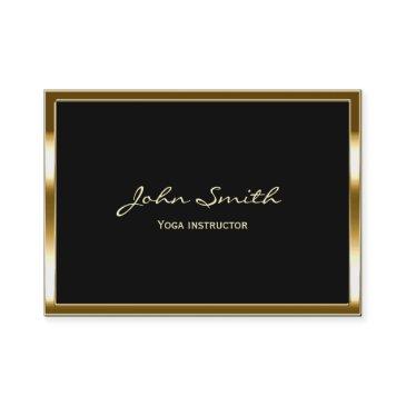golden border yoga instructor business invitations