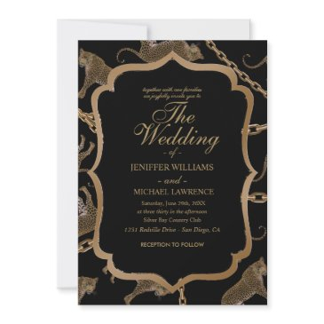 golden chain glamour leopard cheetah        invitation
