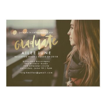 golden graduate | graduation invitation invitations