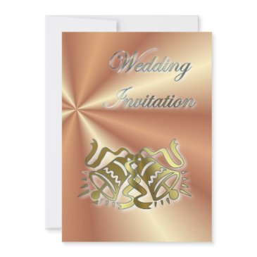 golden wedding bells wedding invitation