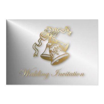 golden wedding bells wedding invitation