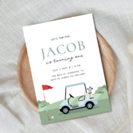 Small Golf Birthday Par-tee Invitation Front View