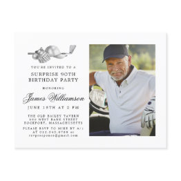 Small Golf Theme 90th Surprise Birthday Party Photo Invitation Postinvitations Front View