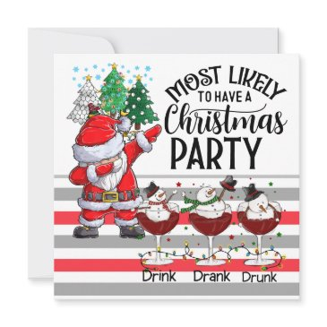 golfing with santa claus christmas party golfer invitation