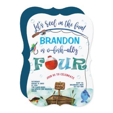 gone fishing fourth birthday little fisherman invitation