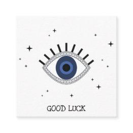Small Good Luck Blue Eye Talisman Greek Tradition Enclosure Invitations Front View