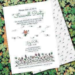 Small Good Luck Farewell Party Invitation Front View