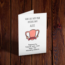 Small Good Luck Hysterectomy Recovery Invitations Front View