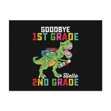 goodbye 1st grade hello 2nd grade t rex dinosaur postinvitations