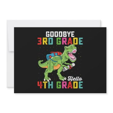 goodbye 3rd grade hello 4th grade t rex dinosaur invitation