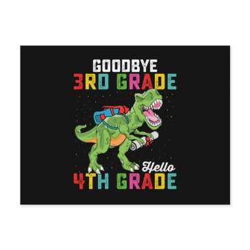 goodbye 3rd grade hello 4th grade t rex dinosaur postinvitations