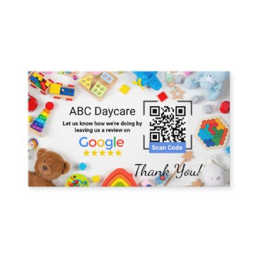 google review invitations for daycare business w/ qr code
