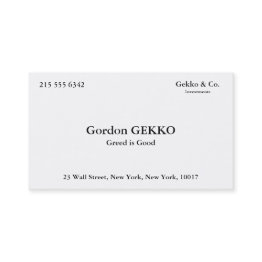 Small Gordon Gekko Business Invitations Front View