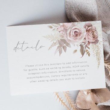 gorgeous blush floral wedding details enclosure invitations