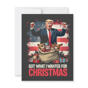 got what i wanted for christmas trump santa invitation