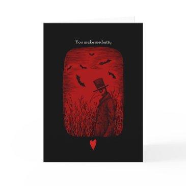 goth i love you plague doctor bats valentines day invitations