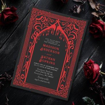 gothic vampire cathedral wedding invitation