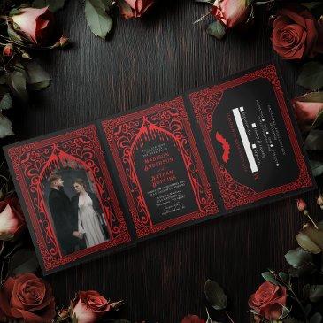 gothic vampire cathedral wedding invitation