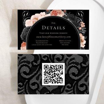 gothic vintage wedding qr code website details enclosure invitations