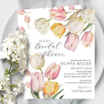 graceful tulips bridal shower invitation