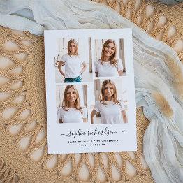 Small Graduate | Modern Four Photo Collage Layout Postinvitations Front View