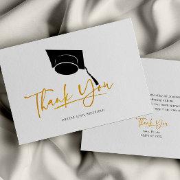 Small Graduation 2025 Minimalist Script Thank You Invitations Front View