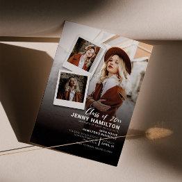 Small Graduation 2025 Multi Photo Script Grad Party Invitation Postinvitations Front View