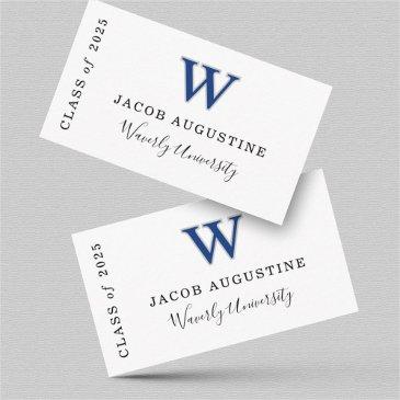 graduation name card insert with school logo