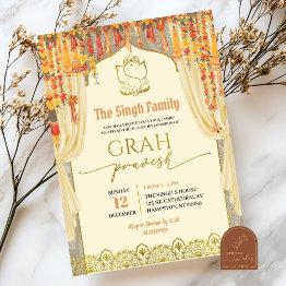 Small Grah Pravesh Indian Hindu Housewarming Invitation Front View