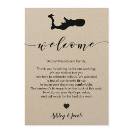 Small Grand Cayman Wedding Welcome Letter & Itinerary Program Front View