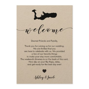 grand cayman wedding welcome letter & itinerary program