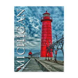 Small Grand Haven Lighthouse | Michigan Postinvitations Front View